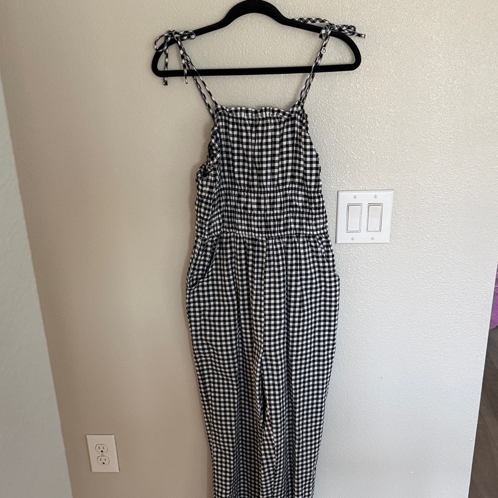 Black and White Gingham Jumpsuit